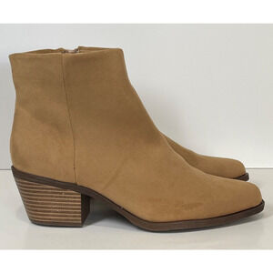 BP Nordstrom Women's Willis Western Ankle Boots Size 8.5 Tan Brown Faux Suede